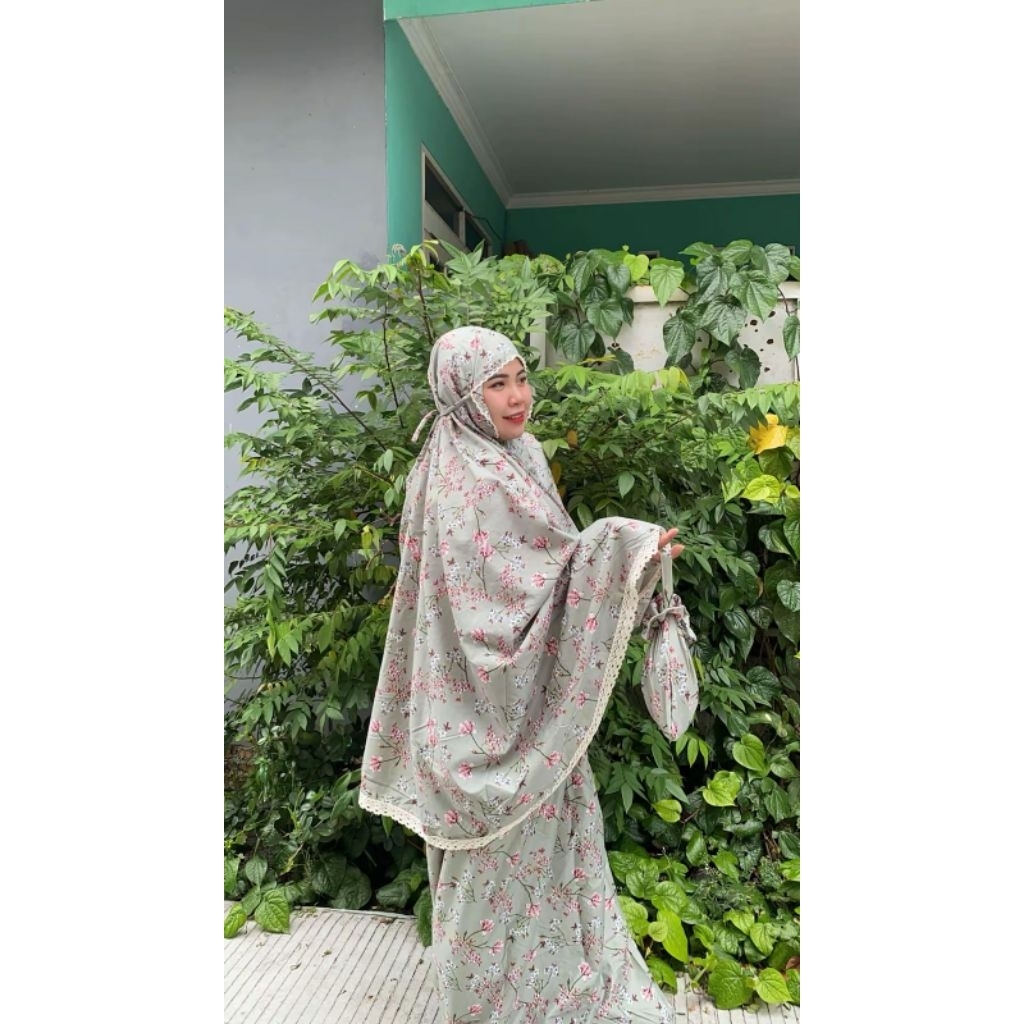 MUKENA KATUN  mukena bunga mukena motif bunga