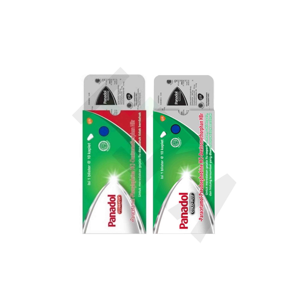 Panadol Cold & Flu Hijau Strip isi 10 Tablet - Flu dan Batuk [Majapahit]