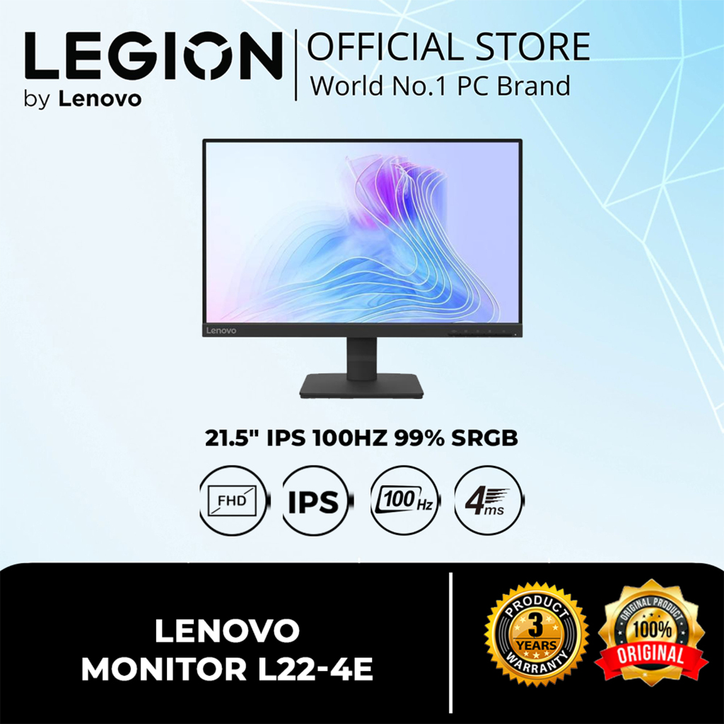 LENOVO MONITOR L22-4E 21.5" IPS 100HZ 99% SRGB