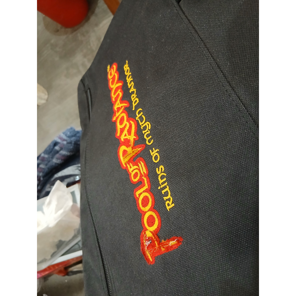 tas sling bag slempang canvas tebal hitam preloved muat laptop besar