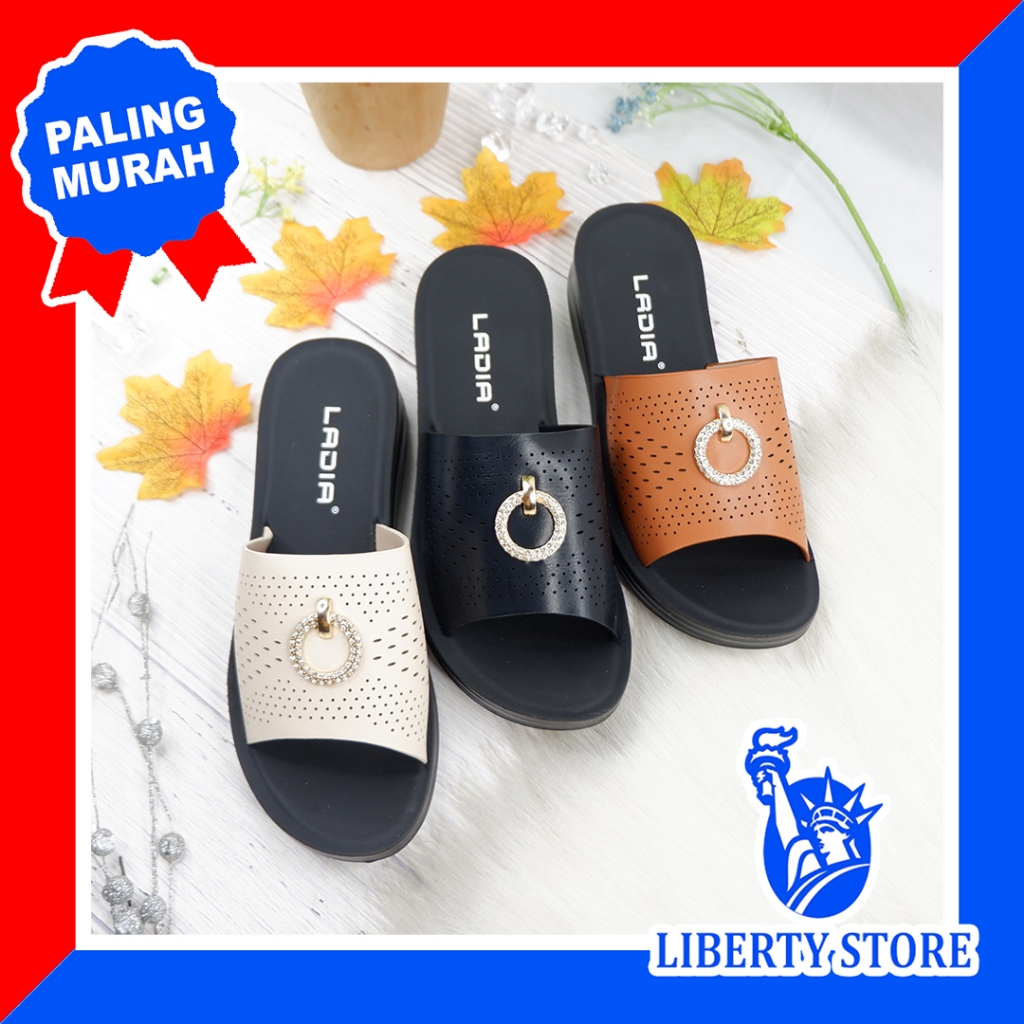 LADIA IMPORT ORIGINAL 1001 6 SENDAL WEDGES WANITA 3CM