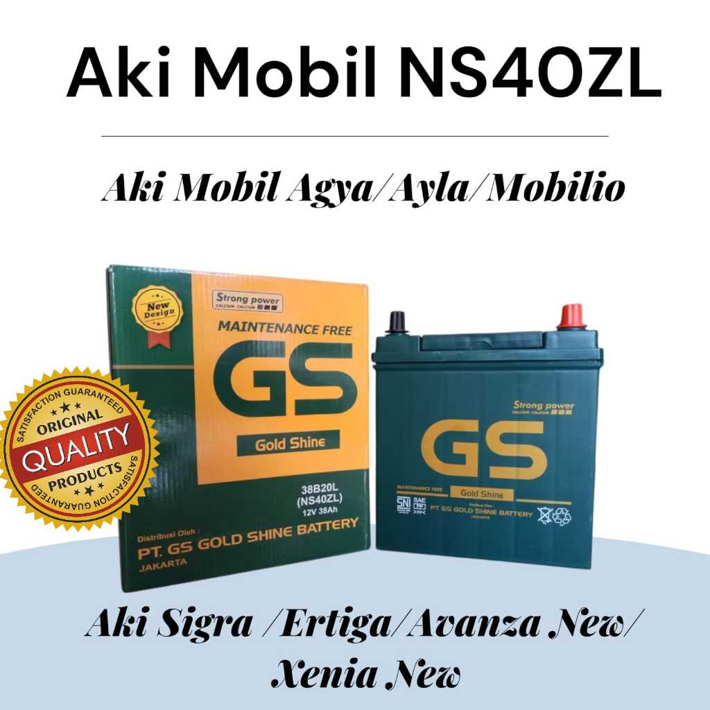 Aki Mobil Honda Brio/Mobilio/Freed NS 40ZL aki kering MF GS GOLD SHINE aki mobil honda freed/brio/mo