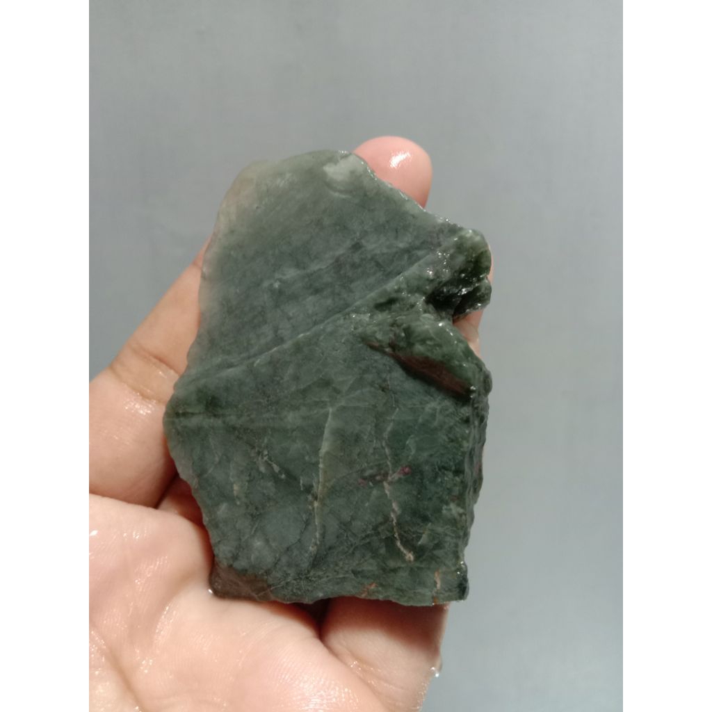 Rough Bahan Giok Jadeite Jade Nabire Papua Relaxa Serat Putih