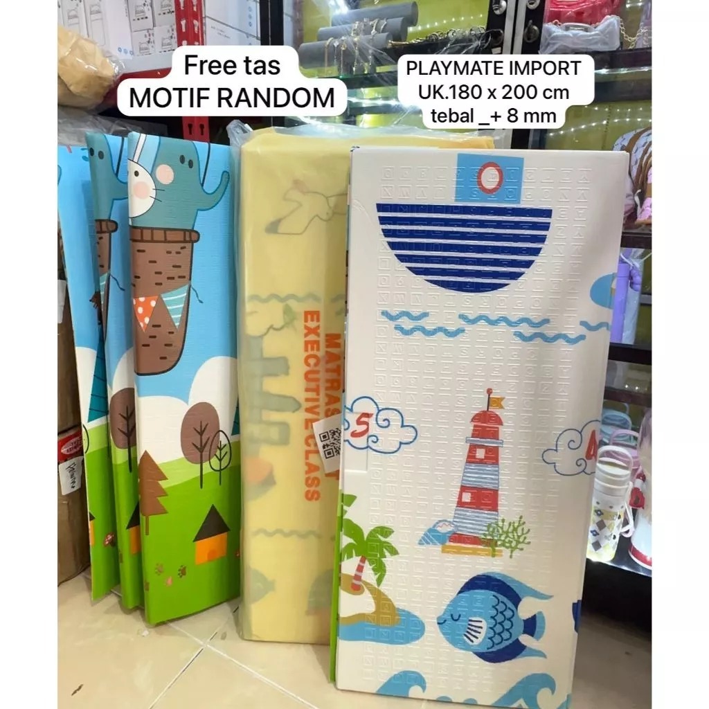 PLAYMATE IMPORT TEBAL 8 MM SNI PREMIUM KARPET LIPAT MATRAS DUDUK BAYI