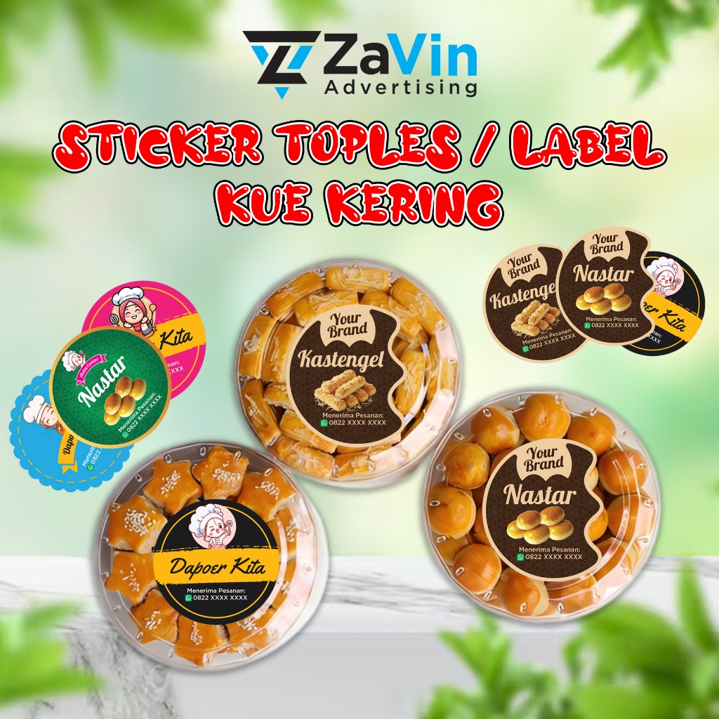 Stiker Label Produk Bisa Custom Desain Stiker Sudah di cutting Sticker Makanan & Minuman Label Snack