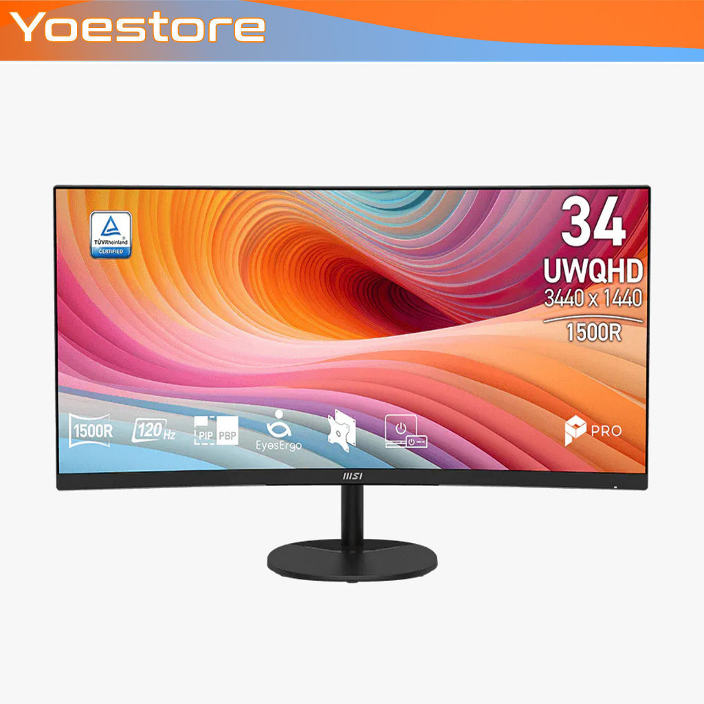 Monitor LED MSI PRO MP341CQ/MP34CQW E12 34" VA Curved 1500R 2K QHD 144Hz Speaker Ultrawide Monitor