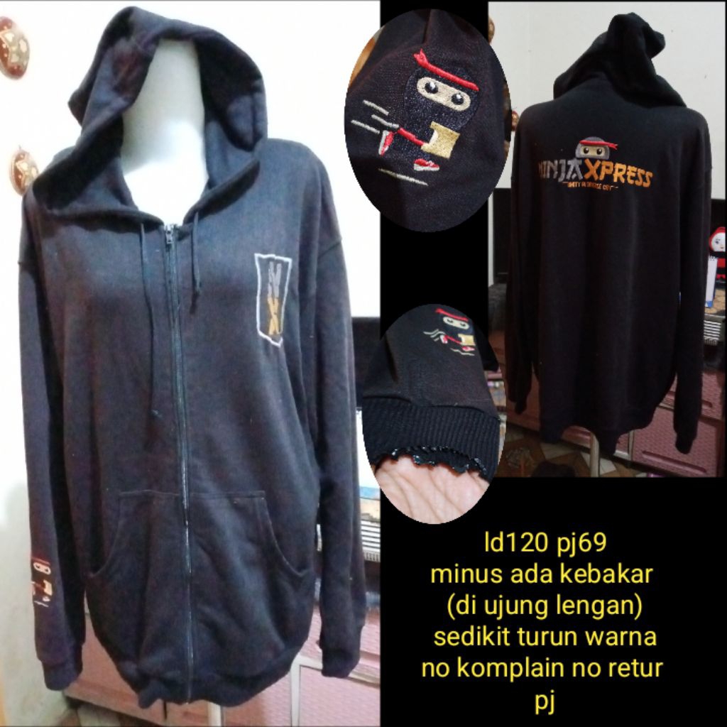 ja-ket kurir,Hoodie hitam ninja express(pj)