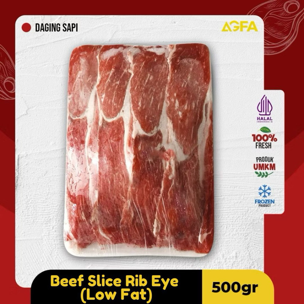 Beef Slice Rib Eye 500gr / Beef Slice Low Fat 500 gram / Daging Slice Low Fat / Daging Slice Non Fat