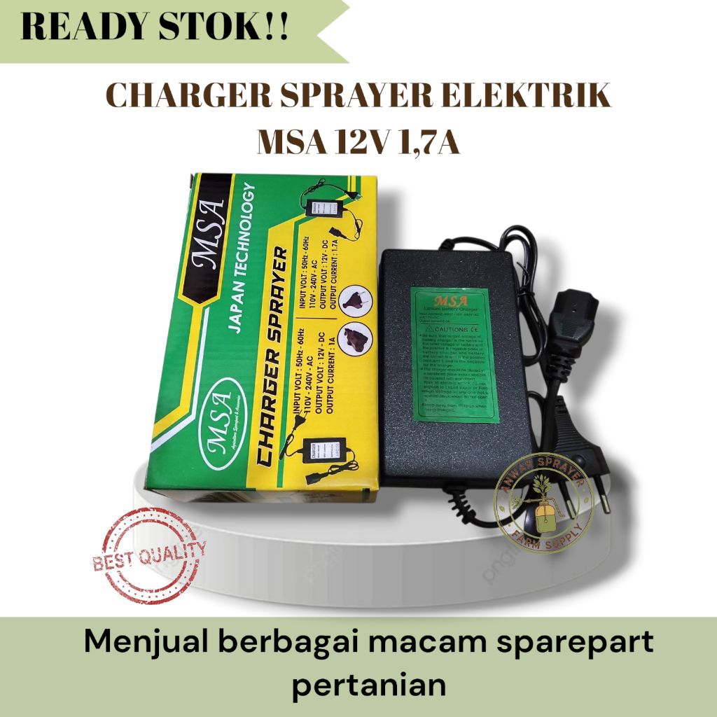 CHARGE AKI LITHIUM - CHARGE SPRAYER MSA 12V 2 A | CHARGER SPRAYER ELEKTRIK