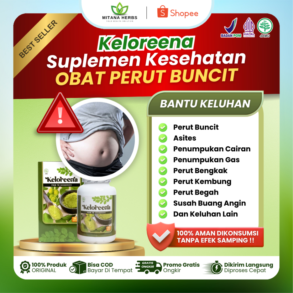 Keloreena Obat Pengecil Perut Buncit Pria Dan Wanita, Obat Perut Agar Tidak Buncit, Mengecilkan Peru