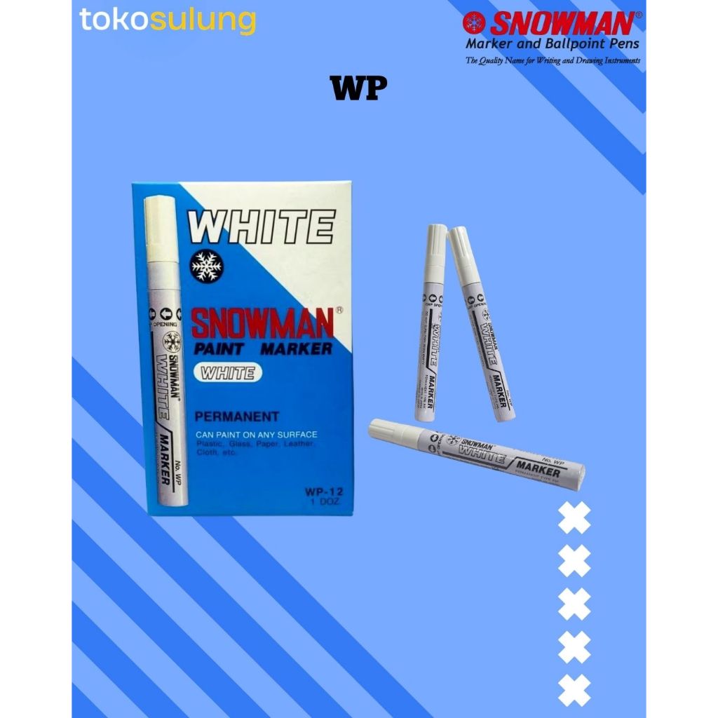 SPIDOL PERMANENT PUTIH SNOWMAN | SPIDOL PUTIH BESAR KECIL | SPIDOL SNOWMAN WHITE | SPIDOL SNOWMAN PU
