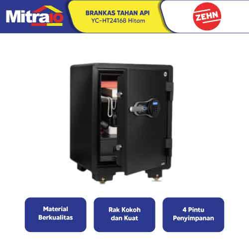 Brankas  ZEHN YC-HT24168 600×480×470 mm Warna Hitam [INCLUDE PACKING KAYU]