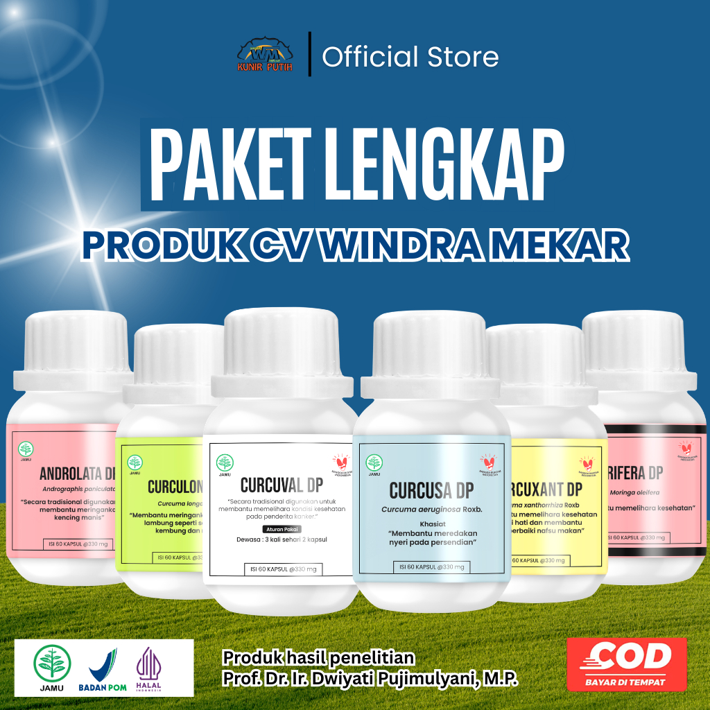 Paket Lengkap Herbal Windra Mekar Prof Dwiyati – Kombinasi Herbal Alami Kunir Putih Kunir Hitam Kuny