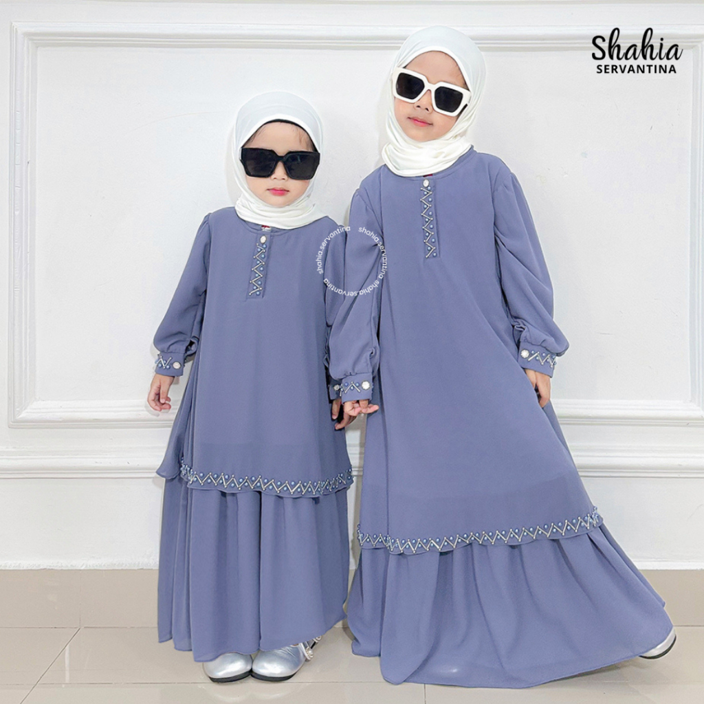 Shahia Servantina - Anya Dress Gamis Anak Perempuan Couple Mom & Kids