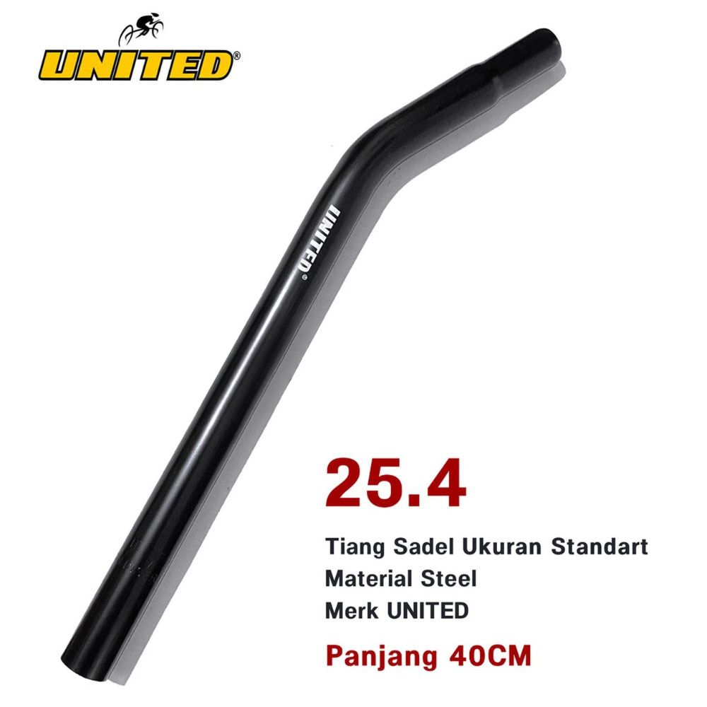 [S.BIKE] Seatpost Tiang Sadel 40cm UNITED 25.4 x 400MM Bengkok BMX/MTB/Fixie
