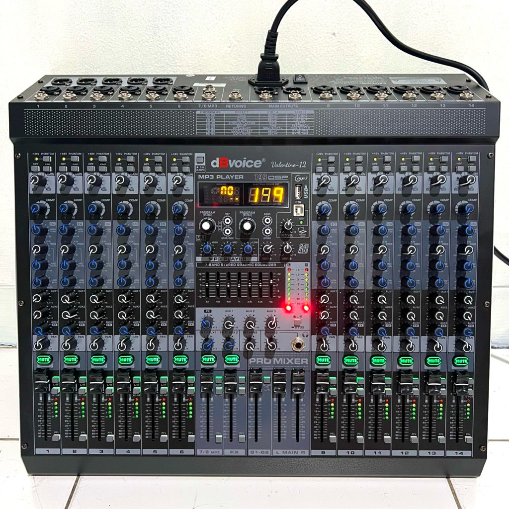 Mixer dBVoice Valentine 12 Original 12 Channel With Bluetooth – Compressor