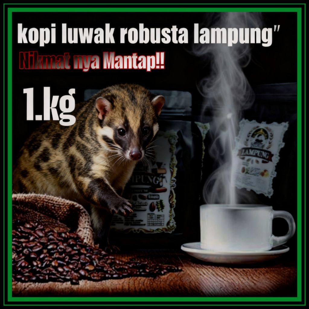 kopi luwak Robusta Lampung 1kg biji kopi yang di pilih luwak untuk para pecinta kopi sejati