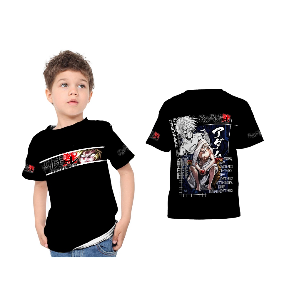 Baju Kaos Jersey Anak Record Of Ragnarok Adam Art 1-2 Karakter Anime Manga Custom Full Print