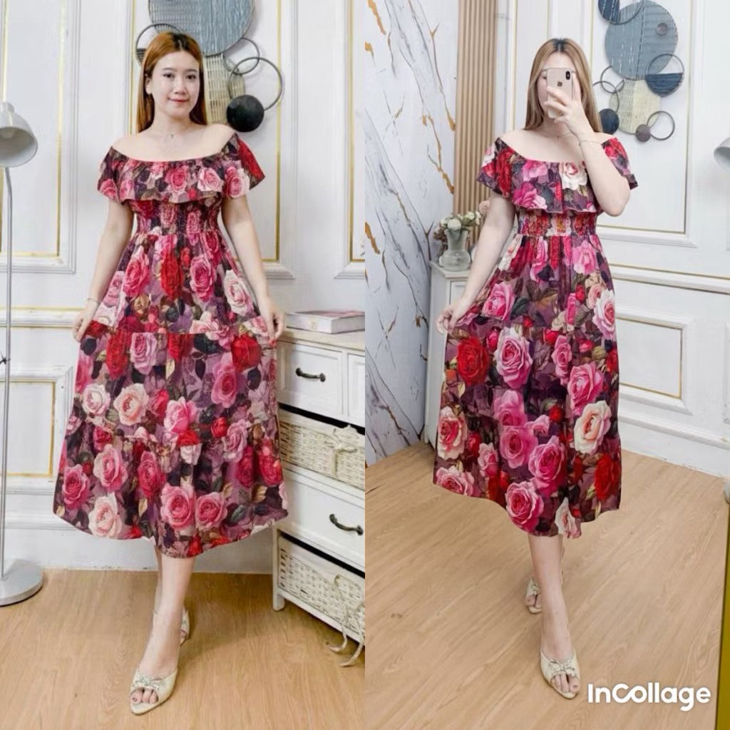 dress daster nora canna/sabrina/panjang/bumil busui/katun rayon