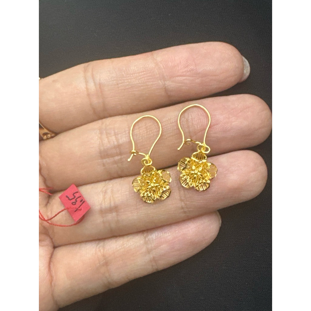 anting wanita model bunga kendari elegant emas asli kadar 700