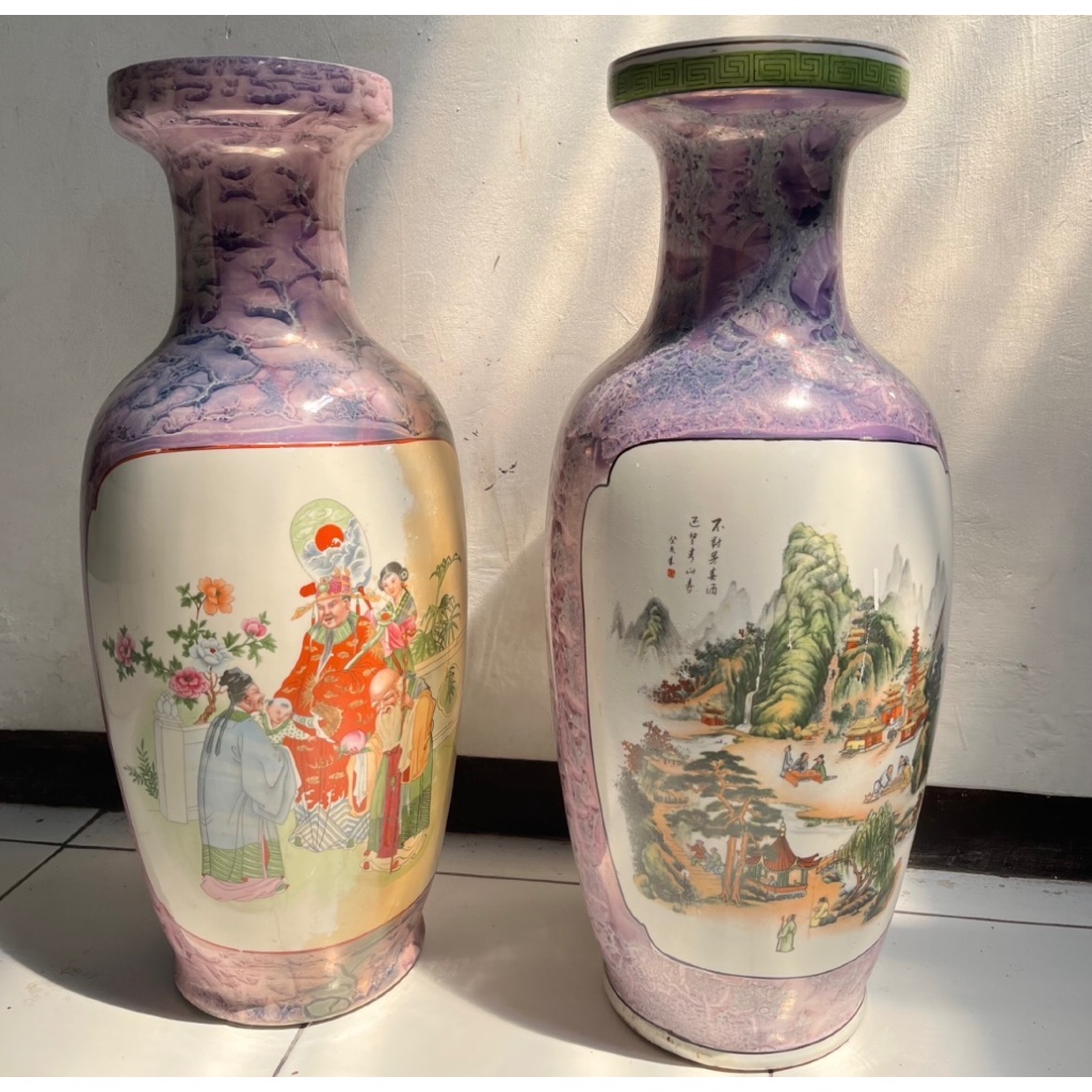 Vas Vintage Keramik Porselen Ungu Cina