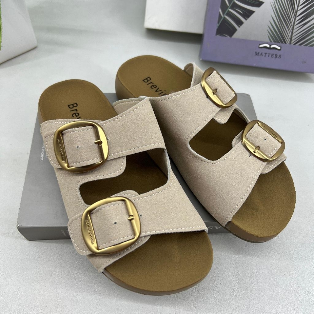 sepatu wanita model sandal flat tali dua 2.5cm (A-5801)