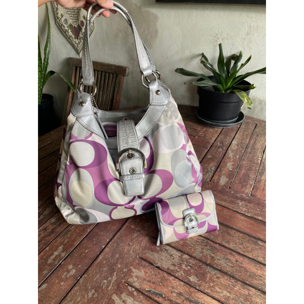 Coach Soho Vintage Scarf Print Hobo Bag