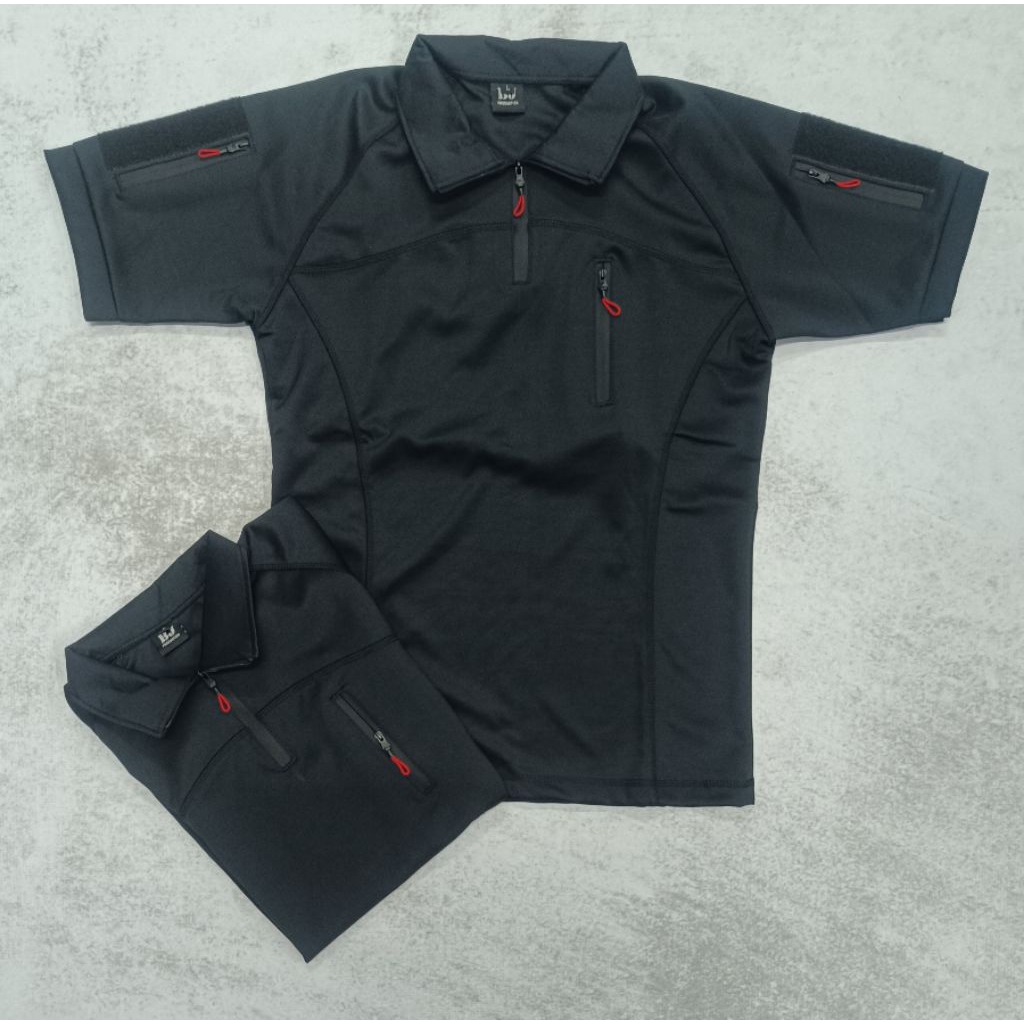 Kaos TACTICAL Scuba HITAM Pendek Premium / Kaos BDU Scuba Pendek HITAM / Kaos Scuba HITAM