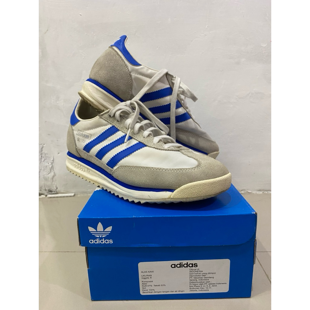 Sepatu Adidas SL 72 white blue (Second like new) original