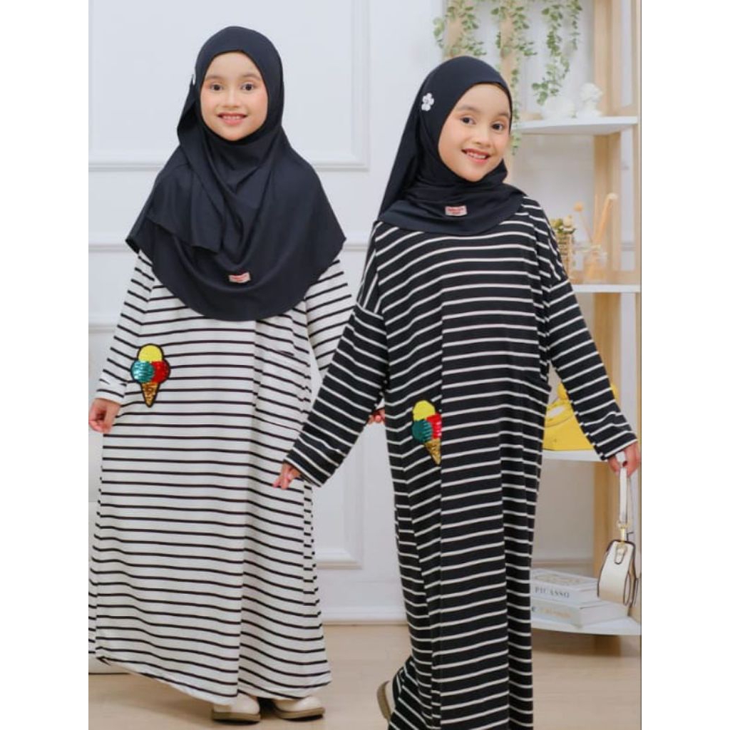 RG 67 GAMIS OVERSIZE ANAK PEREMPUAN / BAJU OVERSIZE ANAK PEREMPUAN RAGGAKIDS / GAMIS MOTIF GARIS ANA