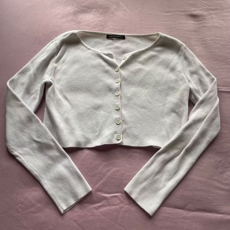Brandy Melville cropped white cardigan