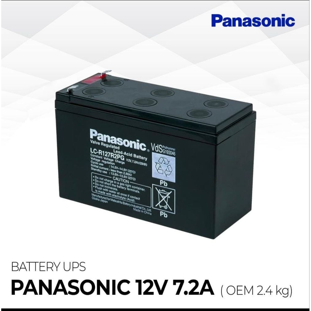 Battery Ups panasonic batre panasonic 12volt 7.2amper Batre Oem