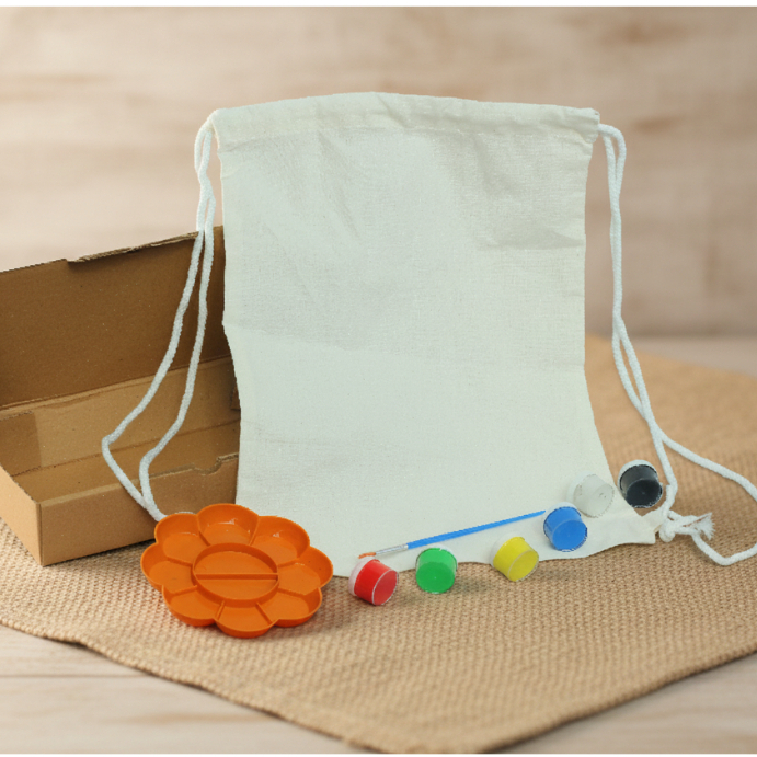 DIY Tas Ransel Serut Kanvas Painting Kit Paket Melukis Tas Ransel Serut Kanvas (Free Box) Lukis Tas 