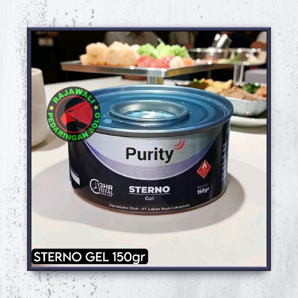PURITY STERNO GEL 150GR FUEL PANAS MAKANAN 3 JAM PAKET ISI 3PCS PAKET ISI 5PCS PEMANAS CHAFING DISH 