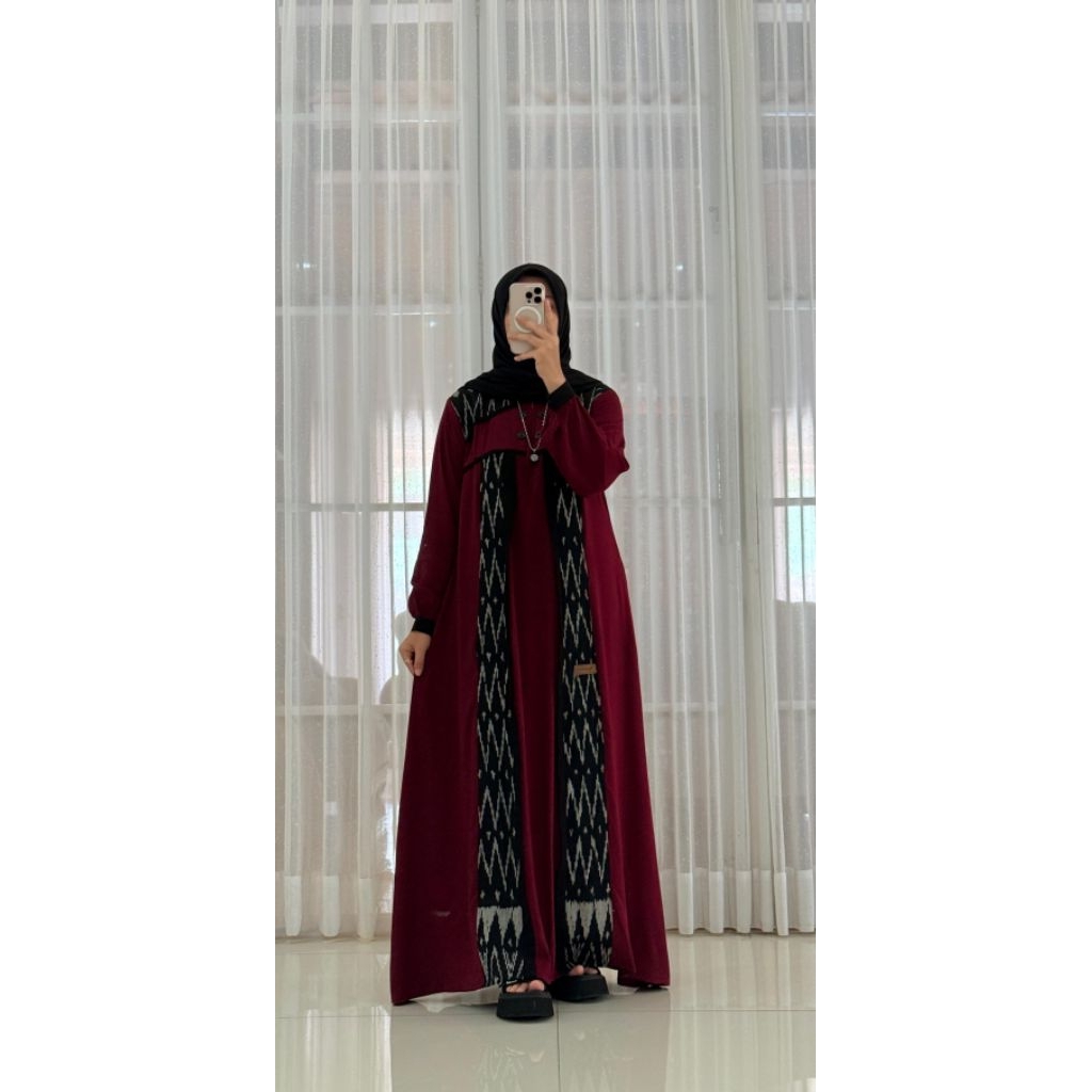 GAMIS NADHEFA TROSO BURGUNDY