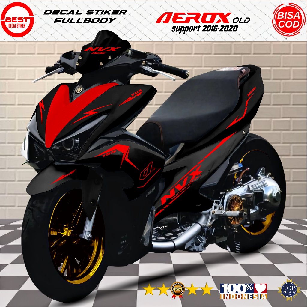 Decal Stiker Aerox Old Hitam Fullbody NVX