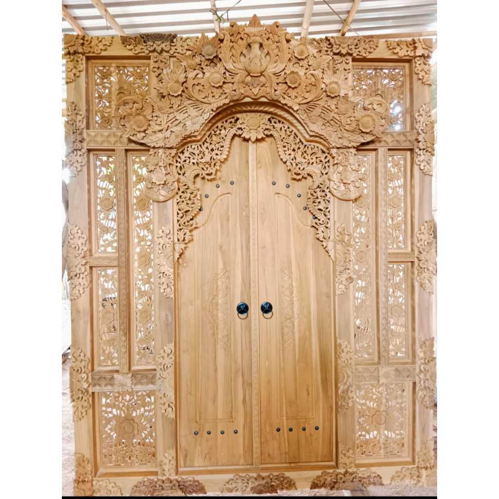 pintu gebyok ukir setyl bali