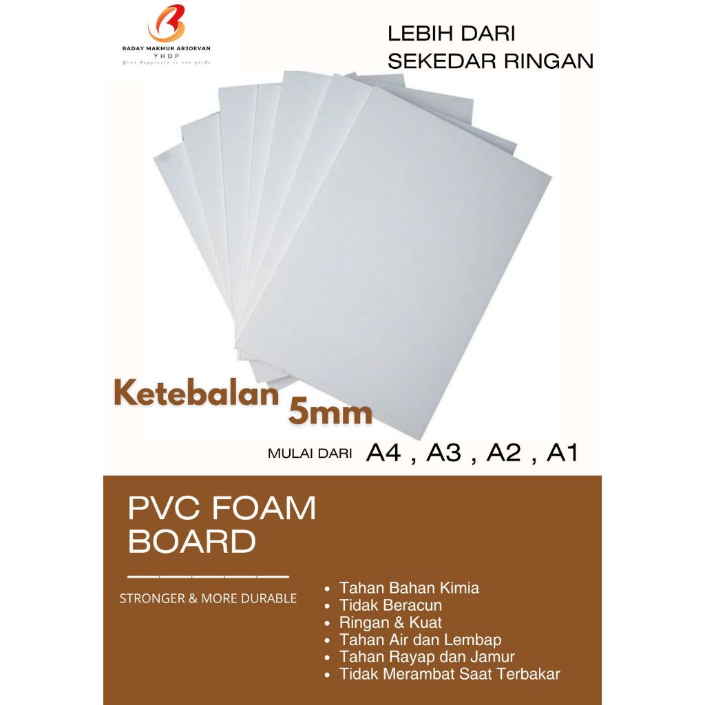 PVC BOARD [Potongan] Ketebalan 5mm | PVC Foam Board A4 A3 A2