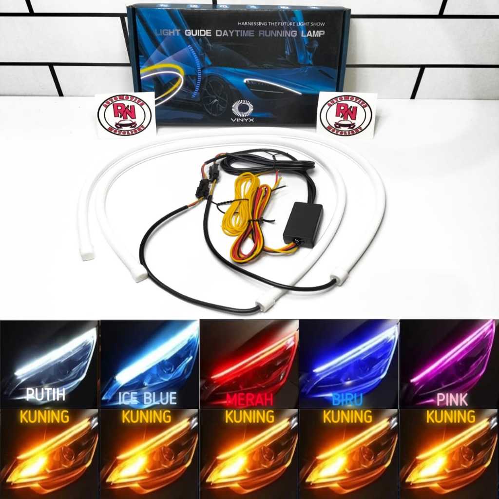 Lampu Alis DRL 2 Mode Running Motor Mobil