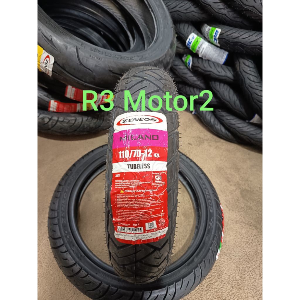 BAN TUBELESS ZENEOS 110/70-12 MILANO untuk matic depan FAZZIO , FILANO , VESPA PRIMAVERA DAN VESPA S