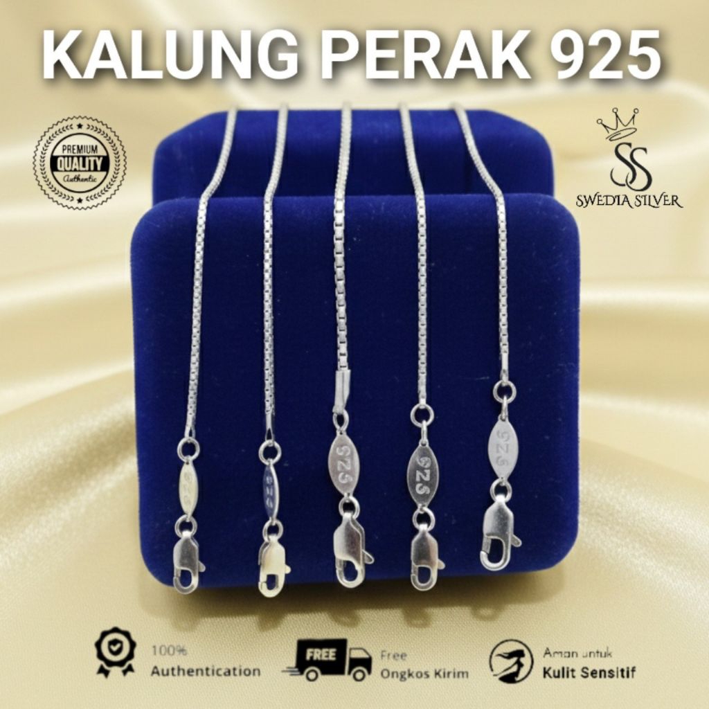 Kalung Italy Santa Perak 925, Logam Mulia Perak