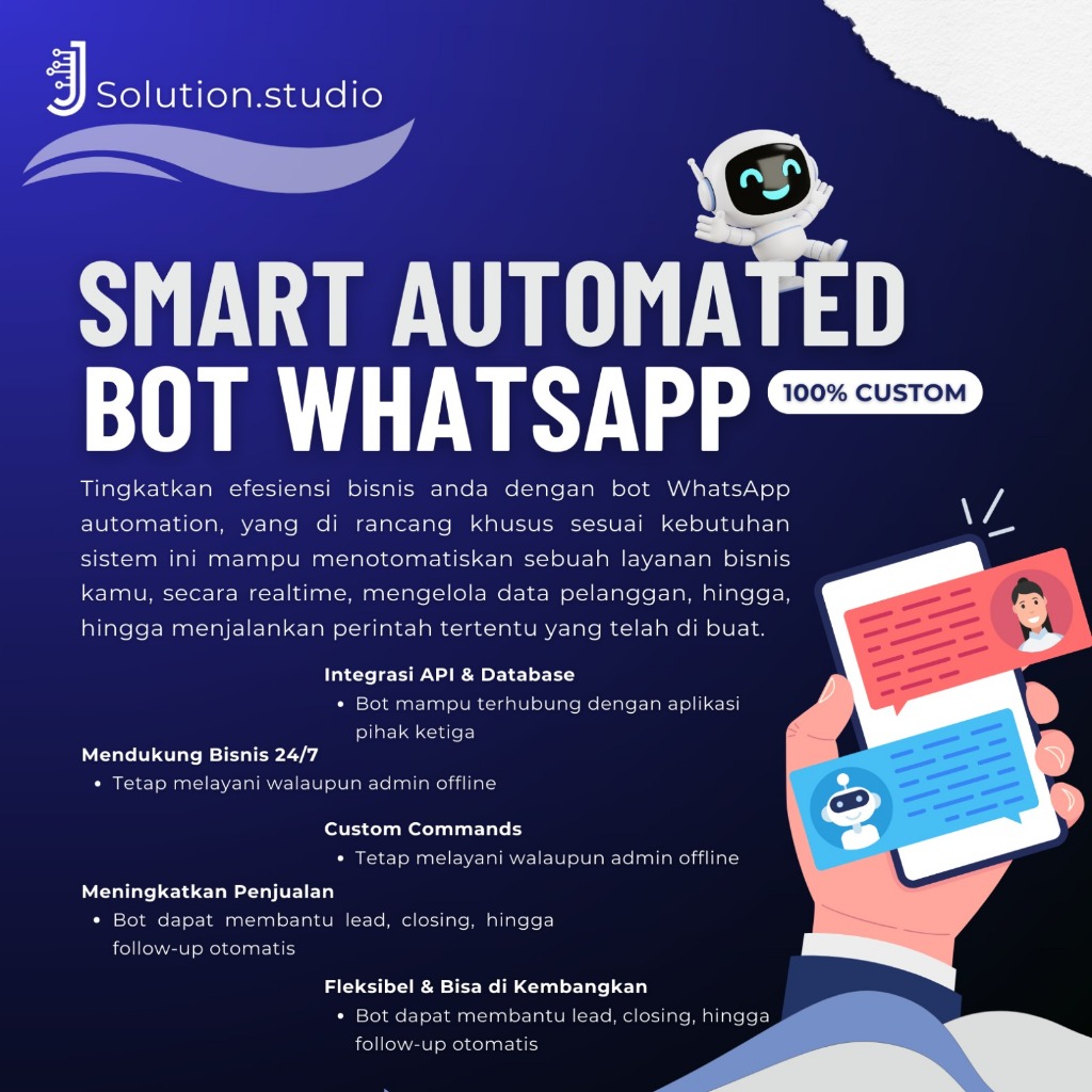 Custom Bot WhatsApp | Jasa Pembuatan Bot WhatsApp