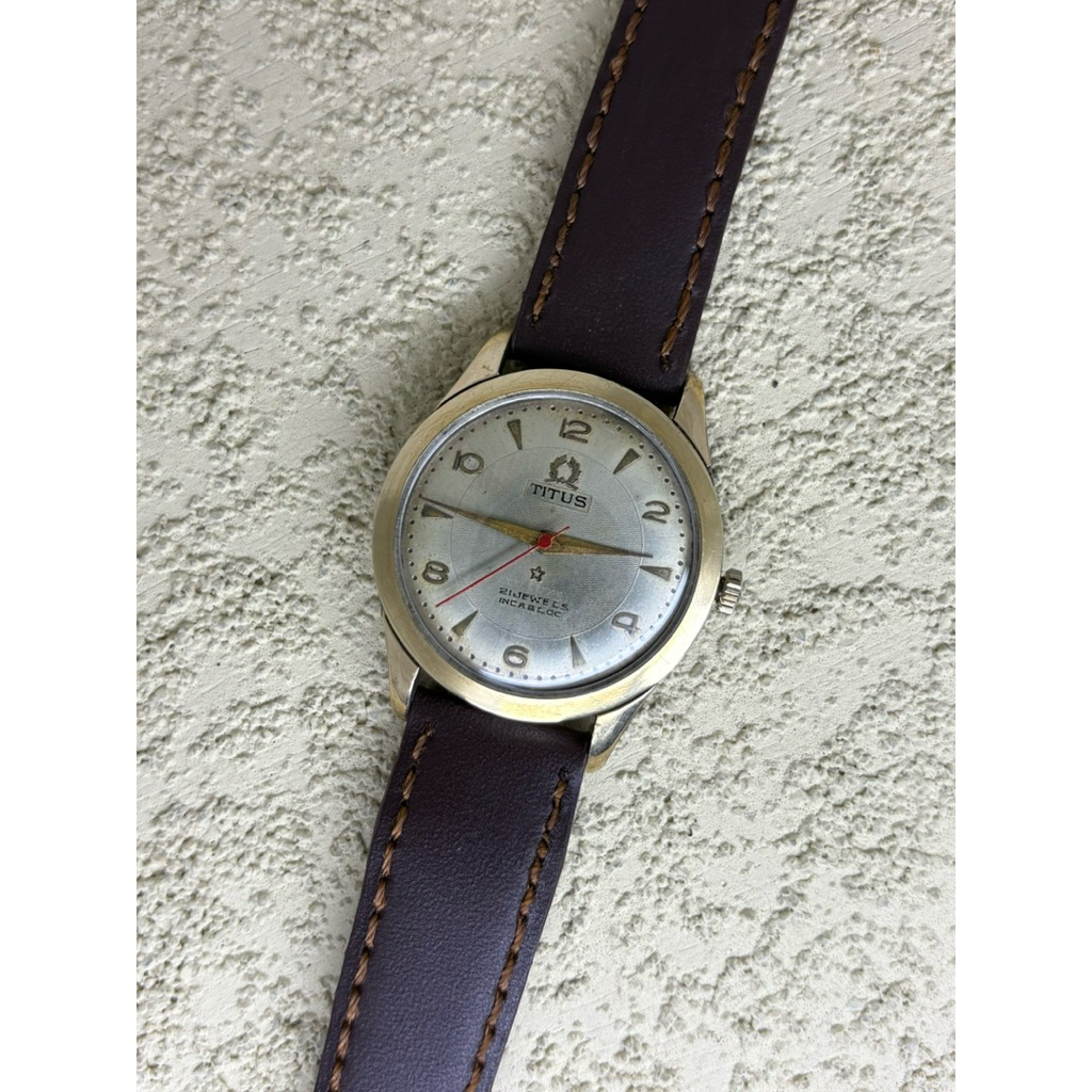 Arloji Jam tangan Titus 21j Ring Gold Second Preloved