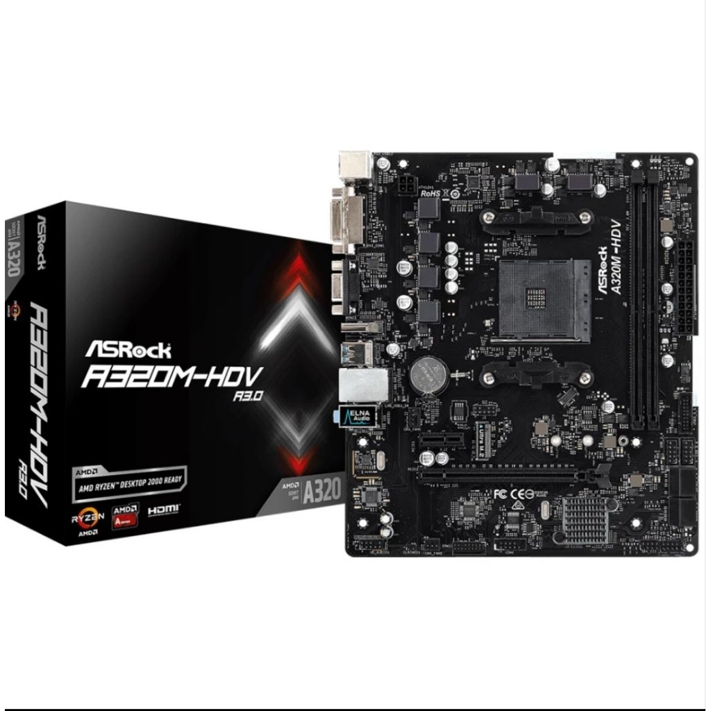 ASROCK A320M HDV Motherboard & Processor AMD Ryzen 3 2200g