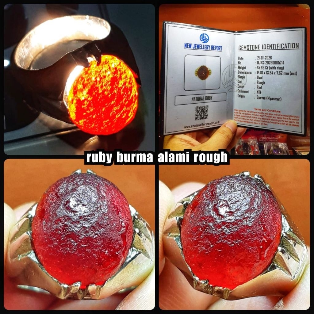 permata Ruby delima Burma pigeon blod asli alami bongkahan