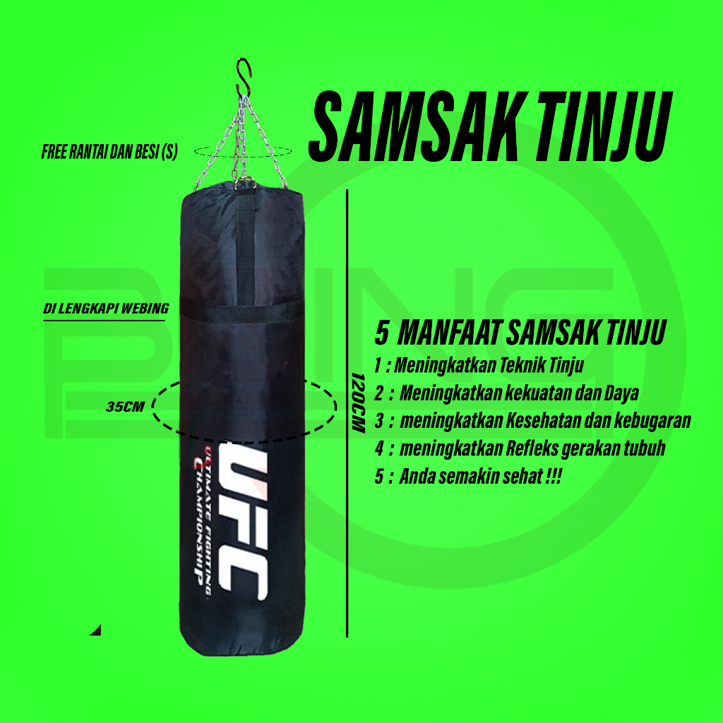 Paket Samsak tinju ukuran 120cm / samsak pencak silat / samsak psht
