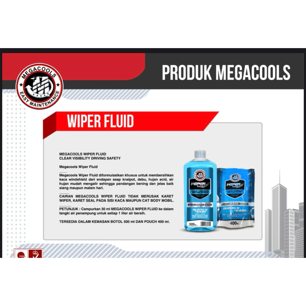 Megacools wiper fluid pembersih kaca mobil anti jamur dan extra cling
