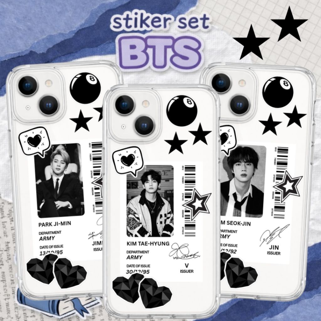 [THETIC] Sticker BTS Set KPop Accessories Case HP Laptop Buku memo Stiker Dekorasi Lucu Karakter Hia