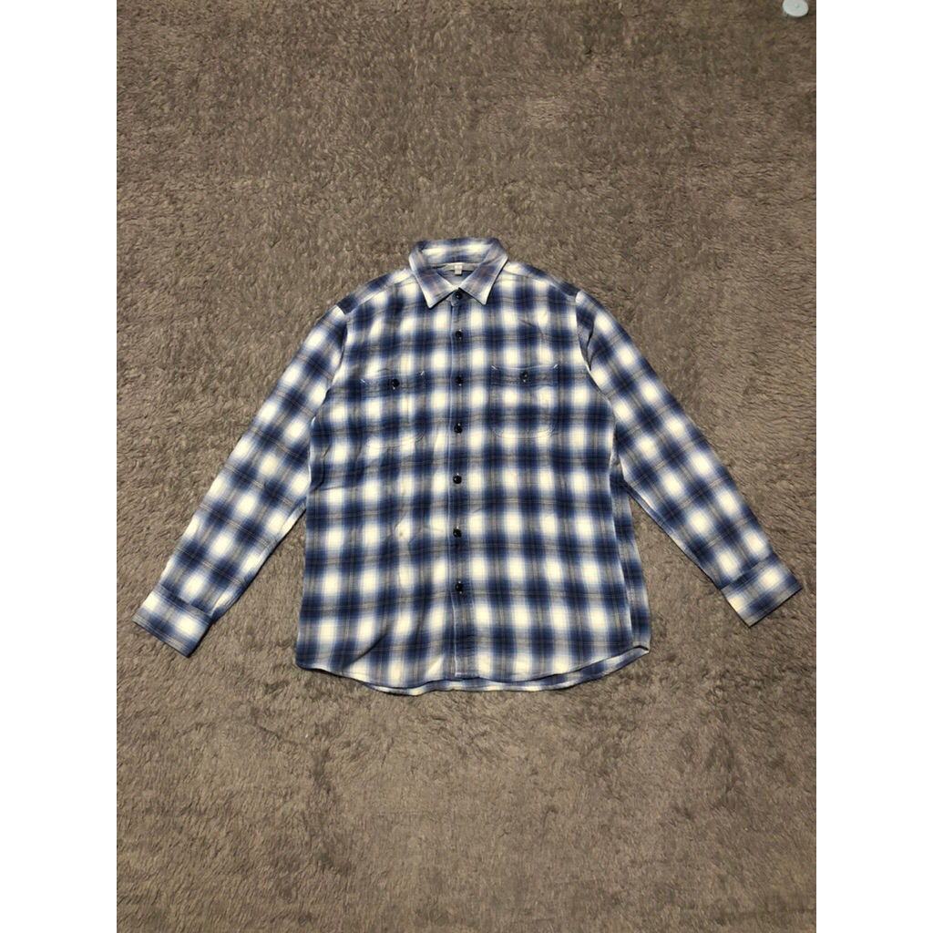 Uniqlo Flannel Veterano Murayama Shirt / Kemeja Flannel Veterano Biru