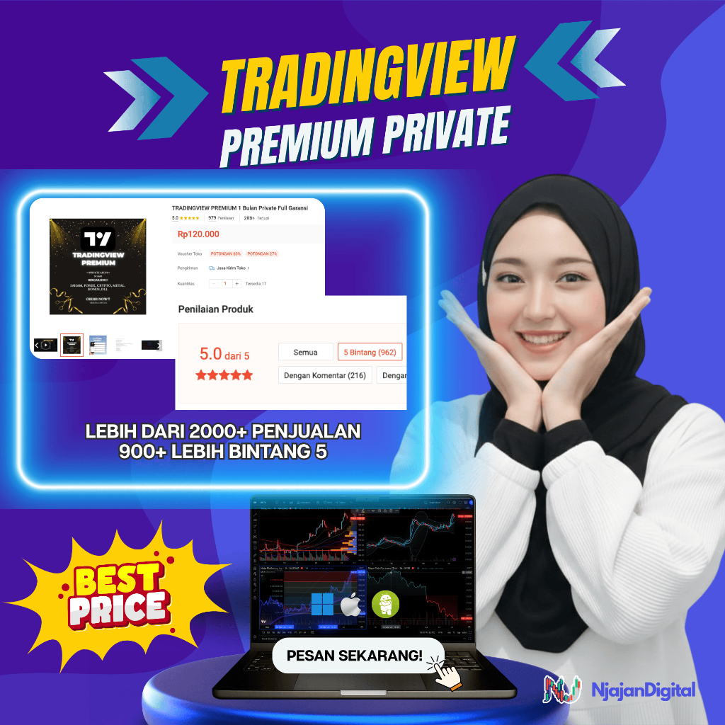 TRADINGVIEW PREMIUM 1 Bulan Private Awet Full Garansi